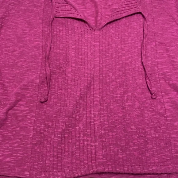 Prana Fuchsia Pintuck Pleated Organic Cotton Blend Sleeveless Top - Picture 6 of 7